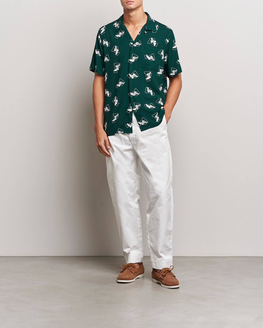Heren | Overhemden | Polo Ralph Lauren | Printed P Wing Short Sleeve Shirt Toss Green