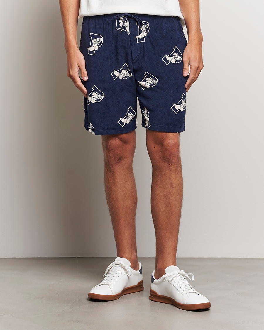 Heren | Korte broek | Polo Ralph Lauren | Cotton Terry P Wing Drawstring Shorts Cruise Navy
