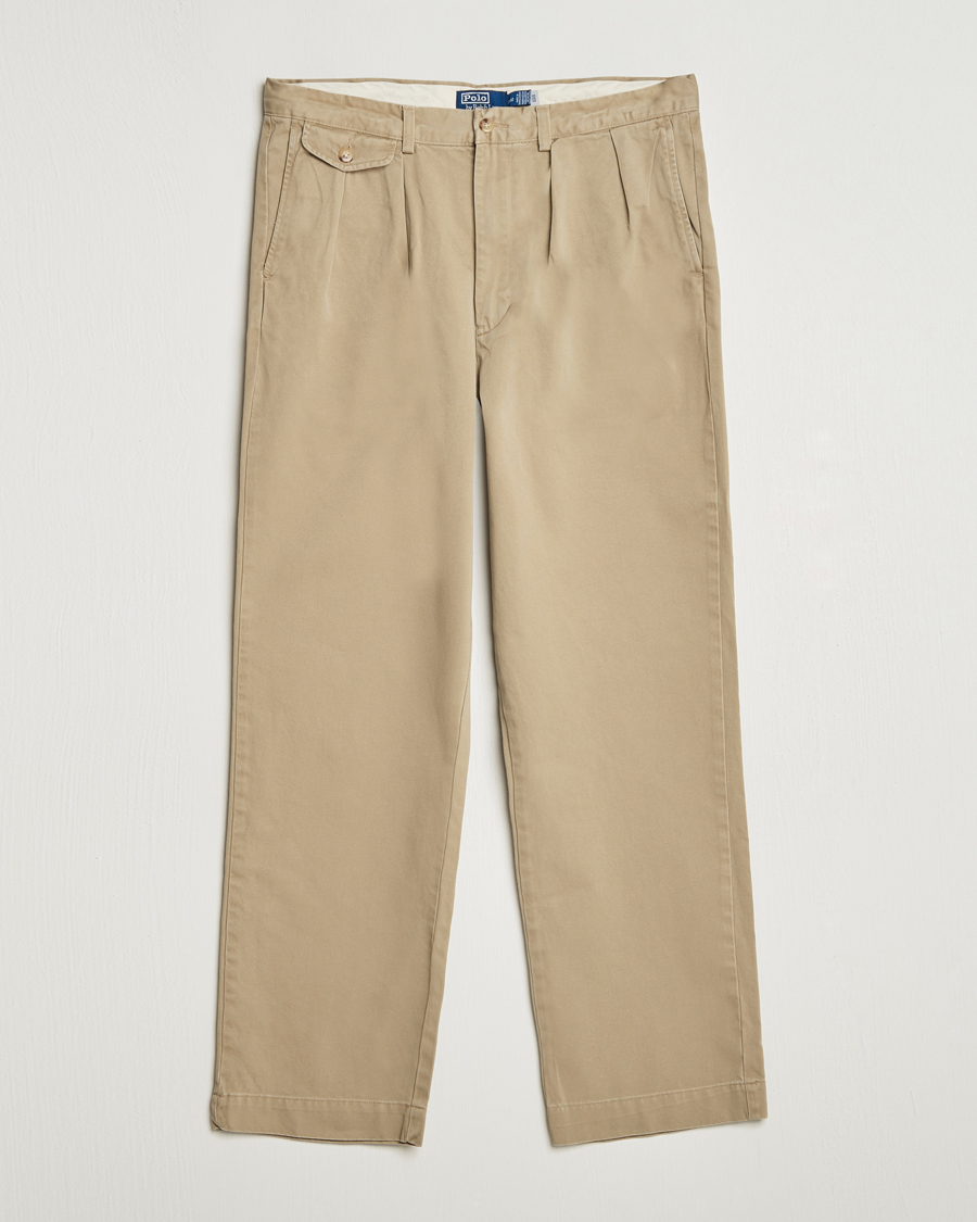 Heren | Broeken | Polo Ralph Lauren | Rustic Twill Pleated Worker Trousers RL Khaki