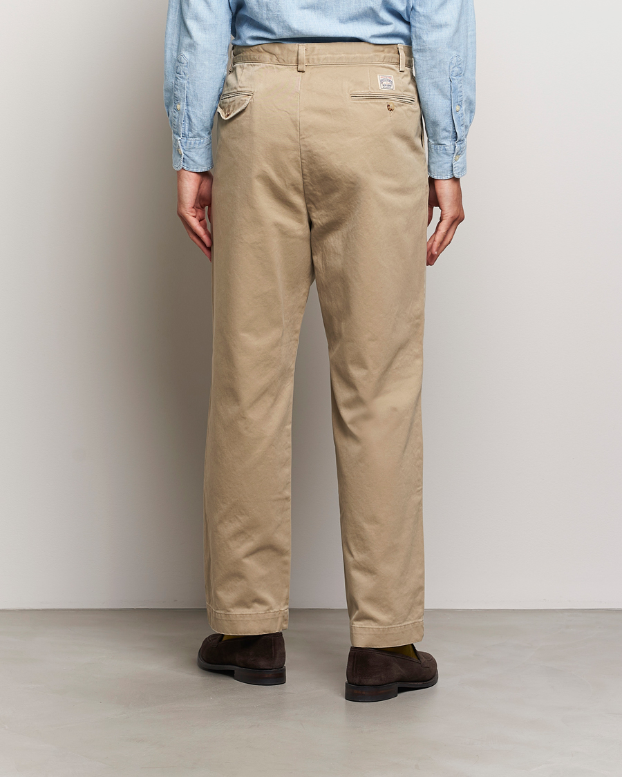 Heren | Broeken | Polo Ralph Lauren | Rustic Twill Pleated Worker Trousers RL Khaki