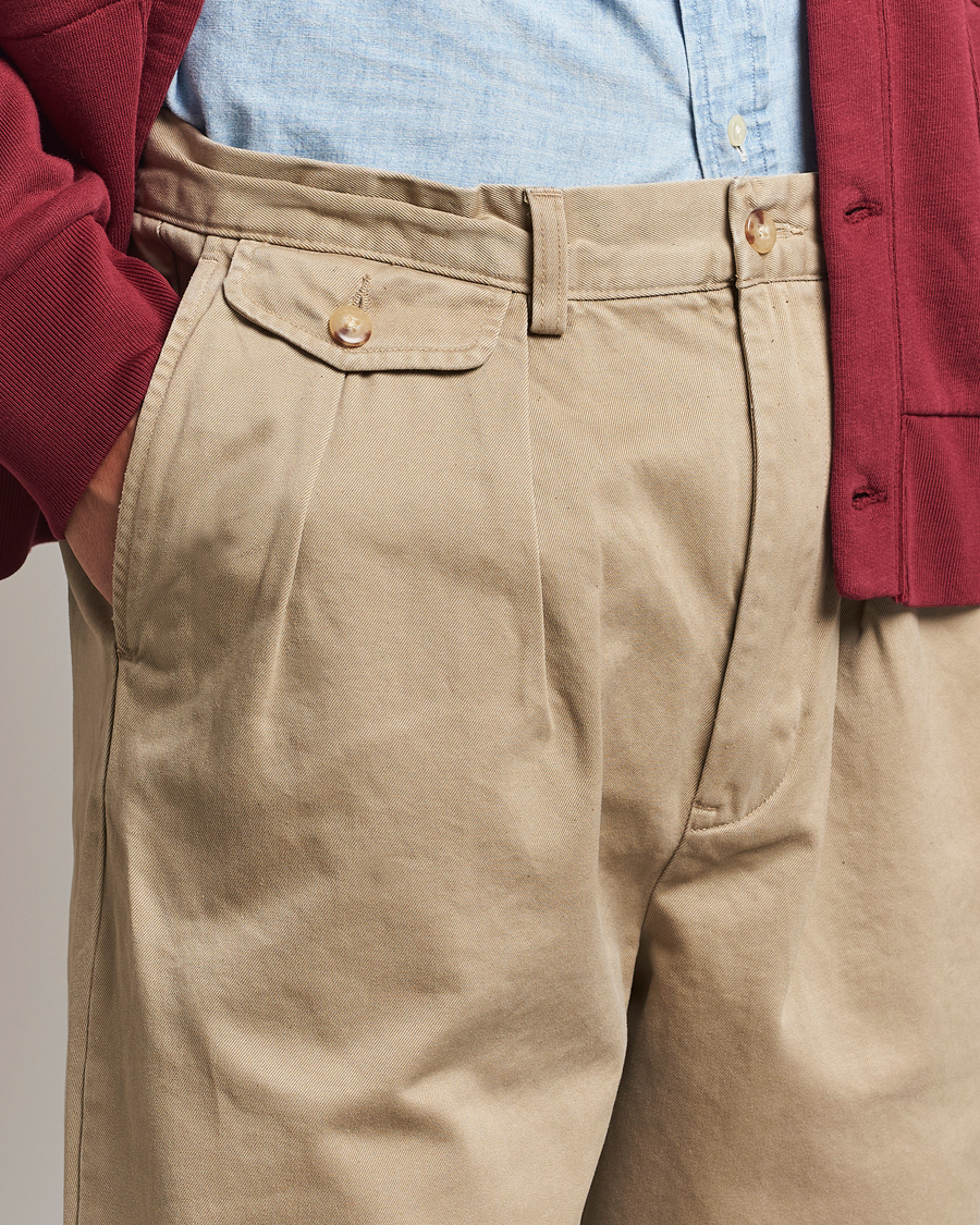 Heren | Broeken | Polo Ralph Lauren | Rustic Twill Pleated Worker Trousers RL Khaki