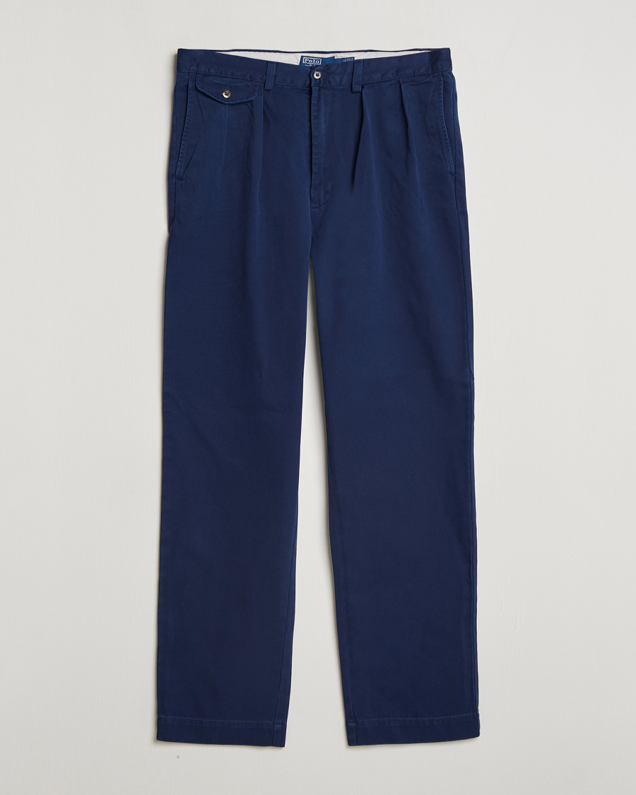 Heren | Broeken | Polo Ralph Lauren | Rustic Twill Pleated Worker Trousers Newport Navy