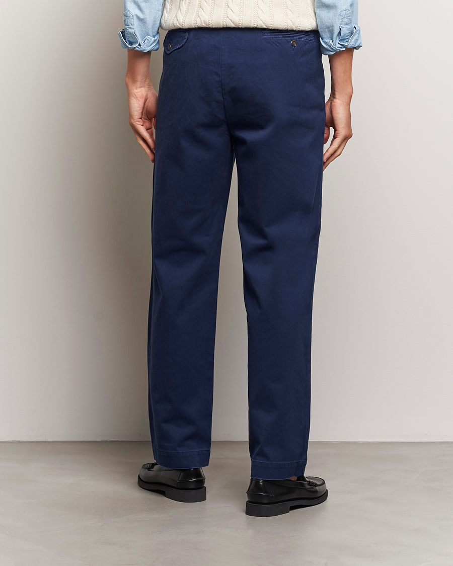 Heren | Broeken | Polo Ralph Lauren | Rustic Twill Pleated Worker Trousers Newport Navy