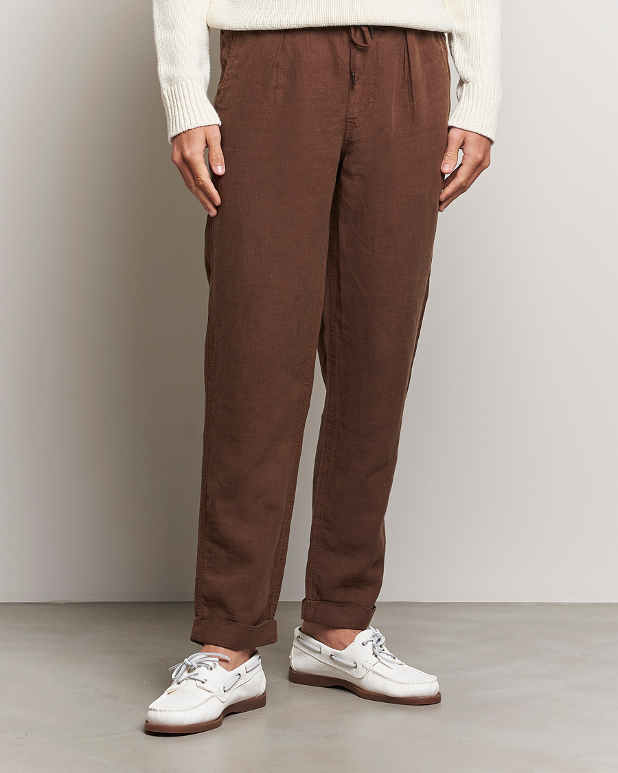 Heren |  | Polo Ralph Lauren | Prepster Linen Trousers Chocolate Mousse