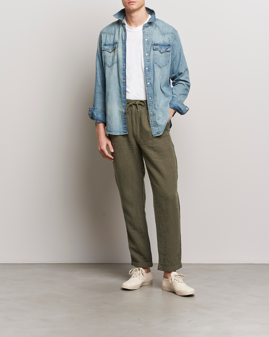 Heren | Broeken | Polo Ralph Lauren | Prepster Linen Trousers Thermal Green