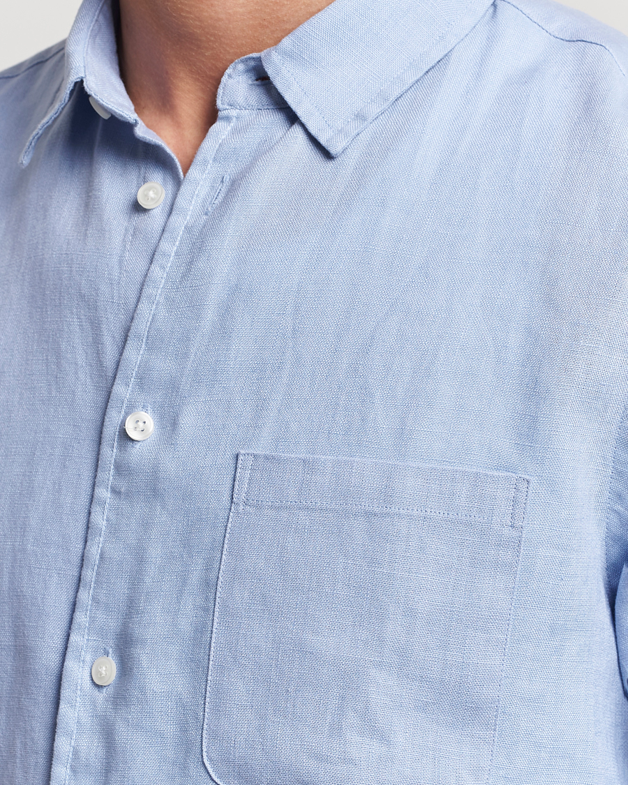 Heren | Overhemden | Samsøe Samsøe | Liam Linen Shirt Brunnera Blue