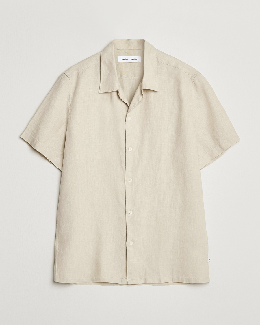 Heren | Overhemden | Samsøe Samsøe | Saavan Linen Short Sleeve Shirt Castle Wall