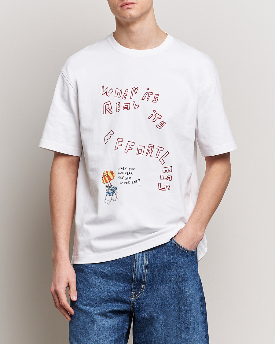 Heren | T-shirts met korte mouwen | Samsøe Samsøe | Sagiotto Printed Crew Neck T-Shirt White Effortless