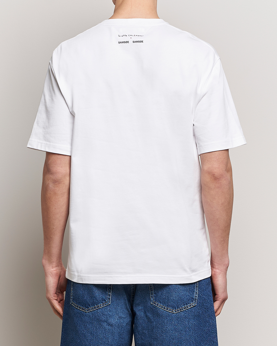 Heren | T-shirts | Samsøe Samsøe | Sagiotto Printed Crew Neck T-Shirt White Effortless
