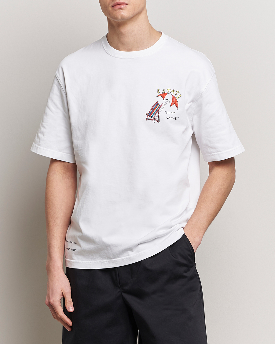 Heren | Contemporary Creators | Samsøe Samsøe | Sagiotto Printed Crew Neck T-Shirt White Estate