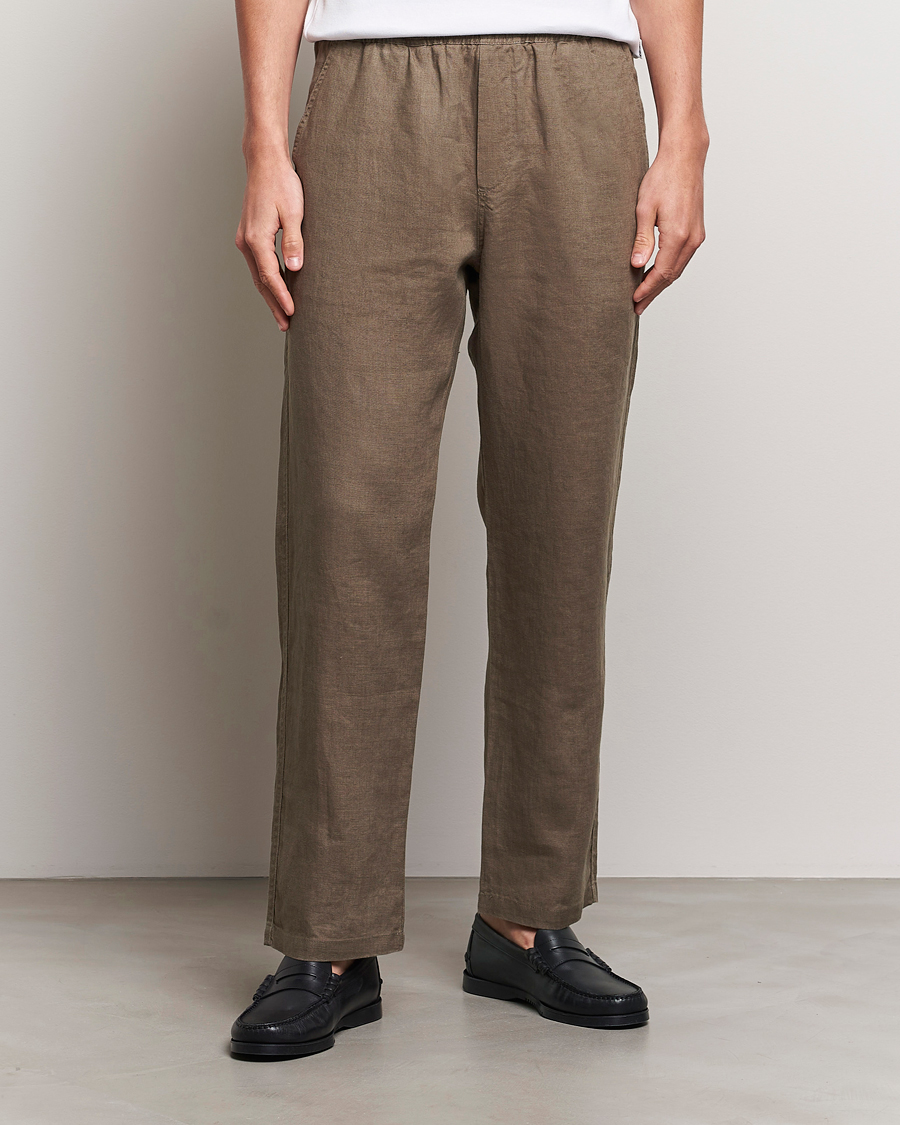 Heren | Linnen broeken | Samsøe Samsøe | Sajabari Linen Drawstring Trousers Bungee Cord