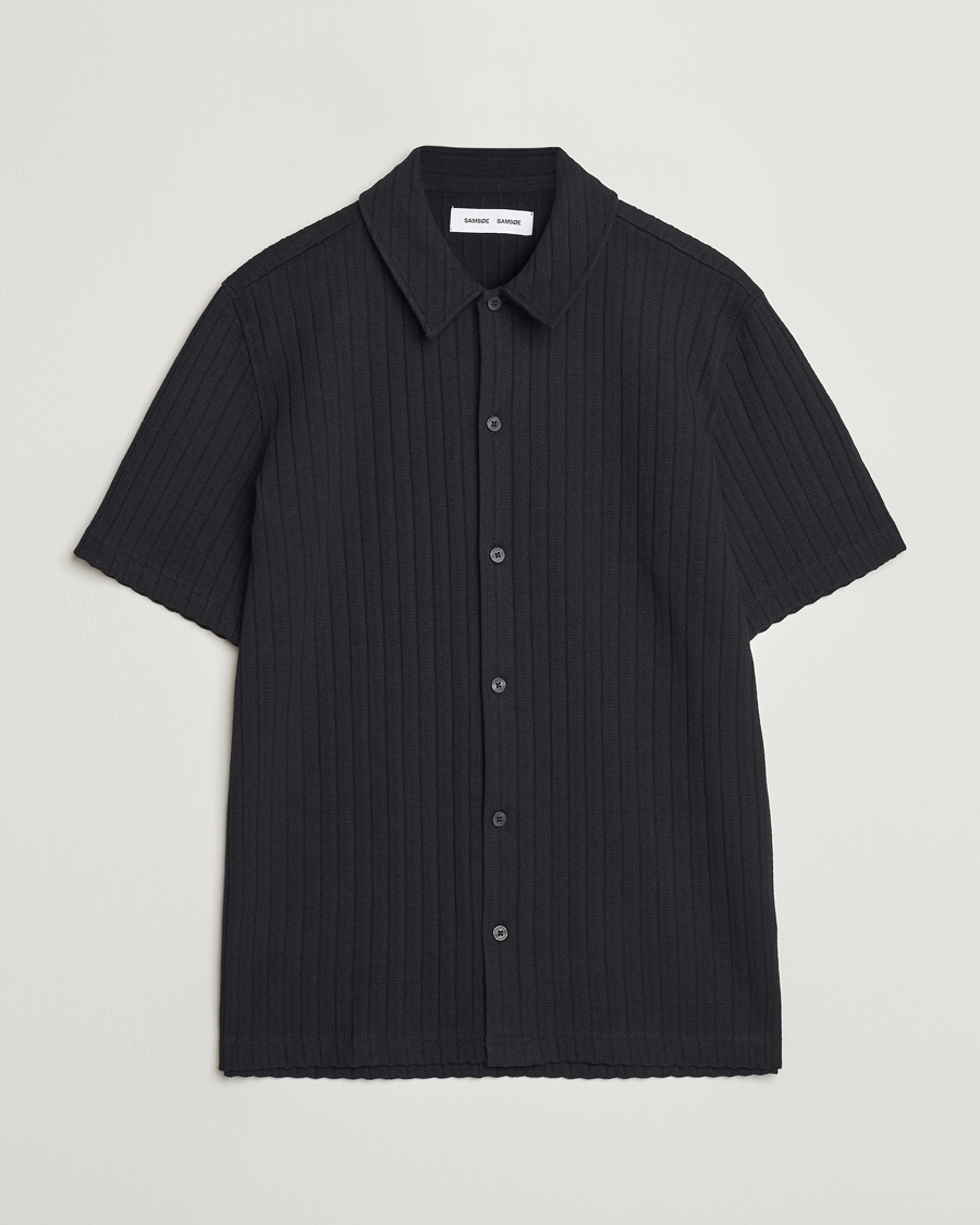 Heren | Overhemden | Samsøe Samsøe | Sakvistbro Structured Short Sleeve Shirt Black