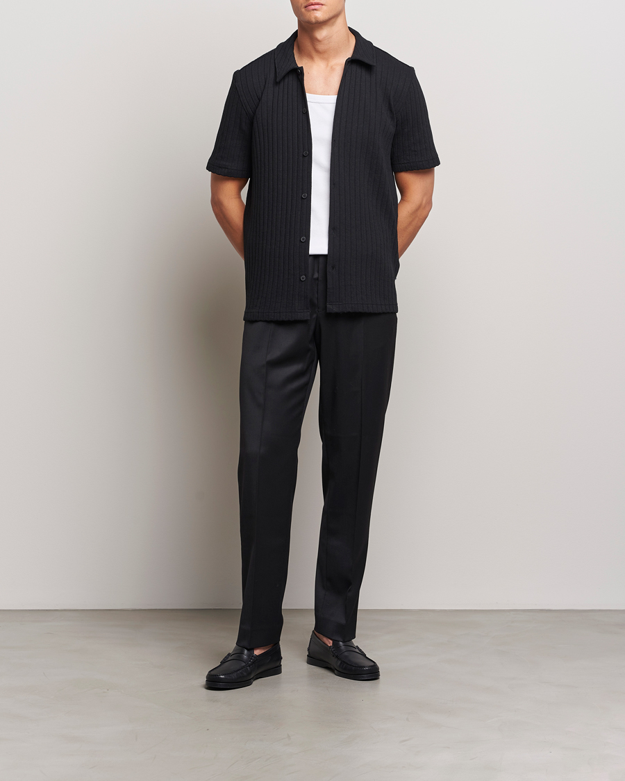 Heren | Overhemden | Samsøe Samsøe | Sakvistbro Structured Short Sleeve Shirt Black