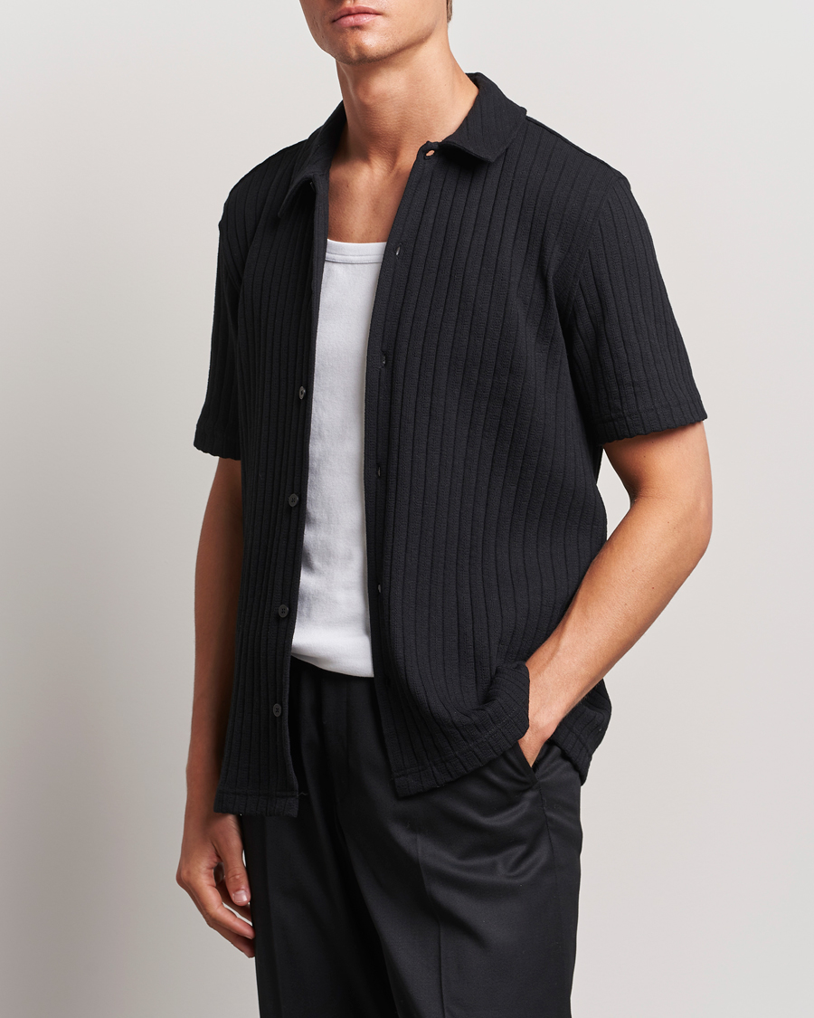 Heren | Overhemden | Samsøe Samsøe | Sakvistbro Structured Short Sleeve Shirt Black