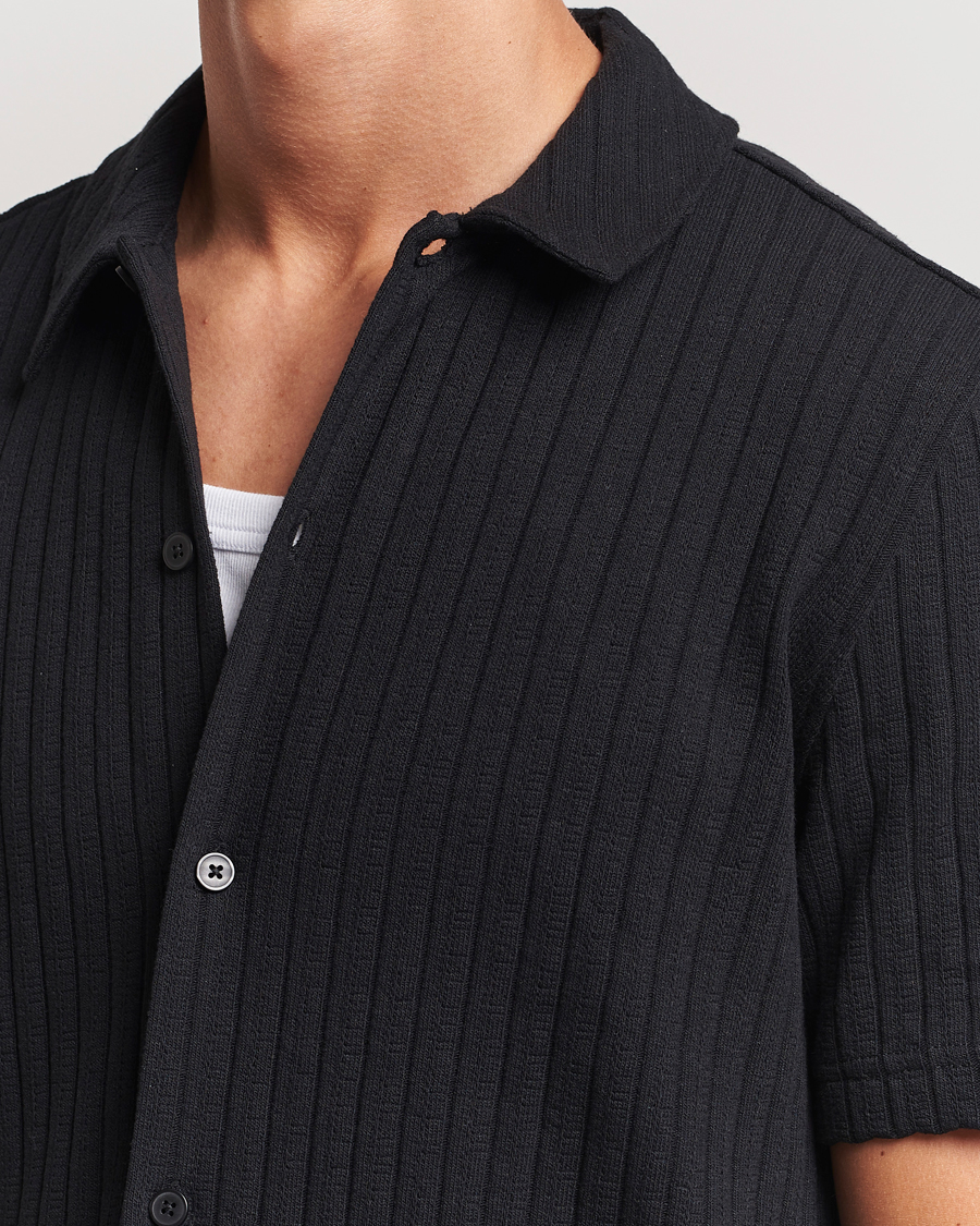 Heren | Overhemden | Samsøe Samsøe | Sakvistbro Structured Short Sleeve Shirt Black