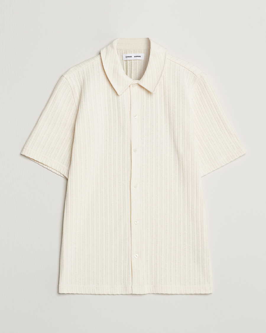 Heren | Overhemden | Samsøe Samsøe | Sakvistbro Structured Short Sleeve Shirt Clear Cream