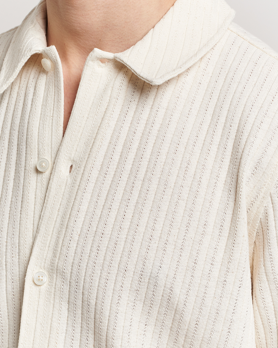 Heren | Overhemden | Samsøe Samsøe | Sakvistbro Structured Short Sleeve Shirt Clear Cream