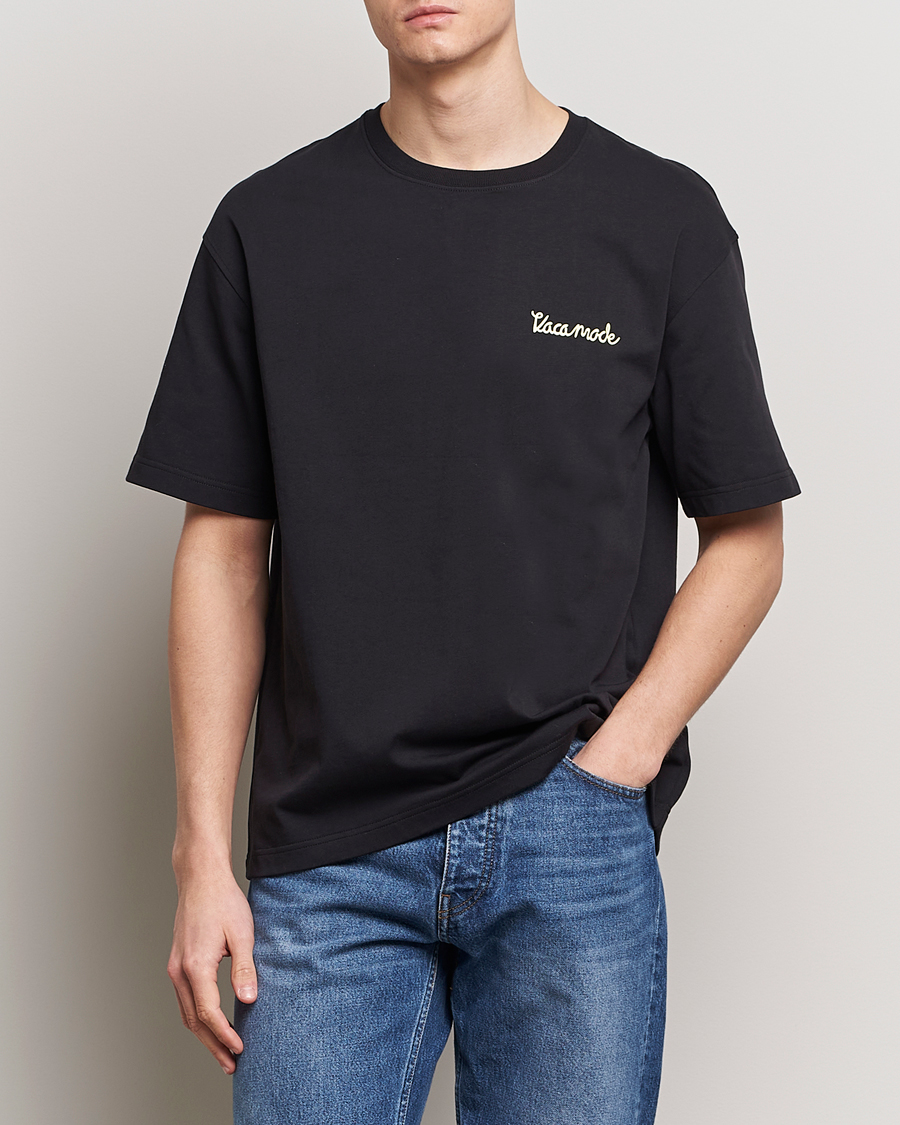 Heren | T-shirts | Samsøe Samsøe | Savaca Printed Crew Neck T-Shirt Black
