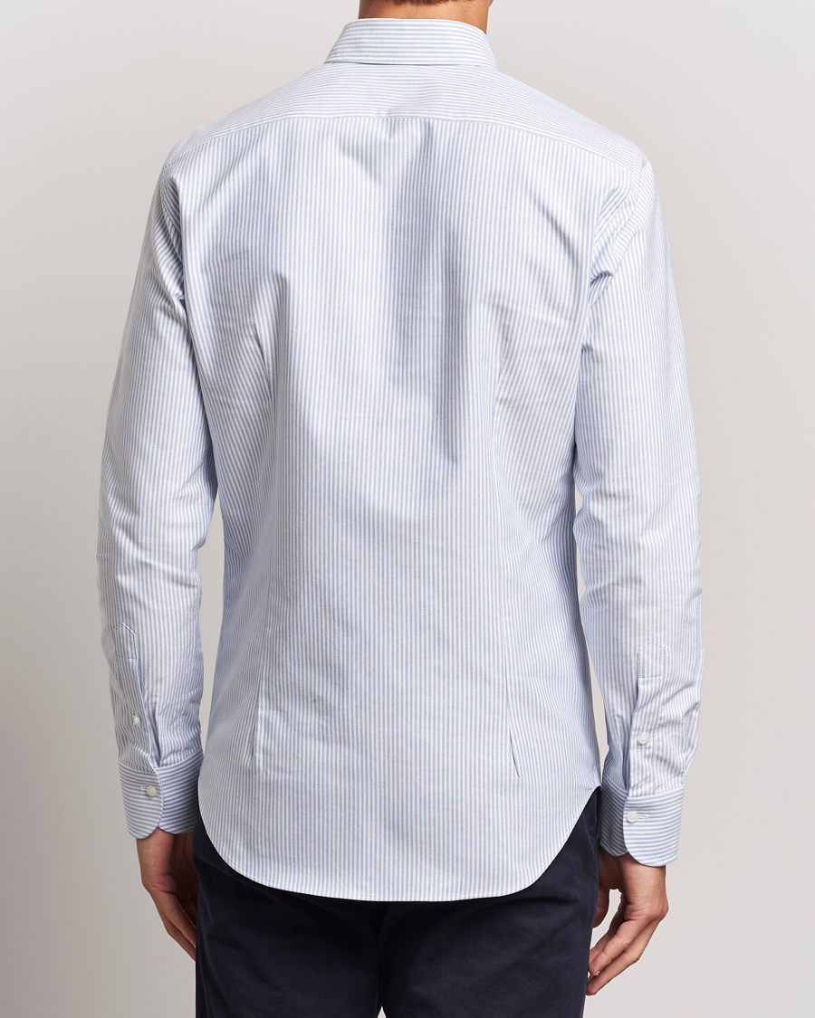 Heren | Overhemden | Grigio | Oxford Button Down Shirt Light Blue Stripe