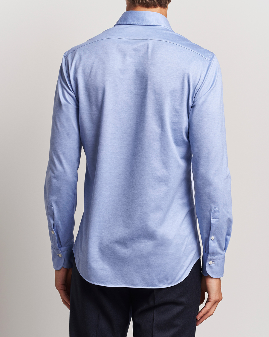 Heren | Overhemden | Grigio | Cotton Jersey Shirt Light Blue