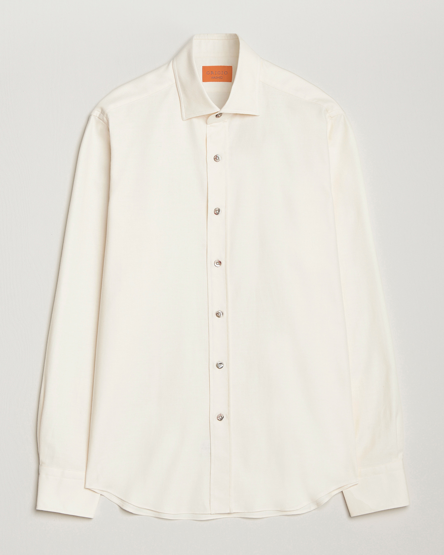Heren | Overhemden | Grigio | Cotton Twill Shirt Off White