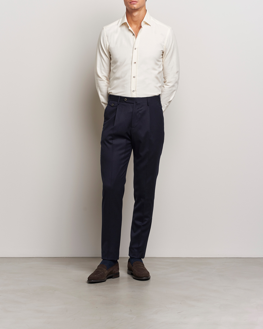 Heren | Overhemden | Grigio | Cotton Twill Shirt Off White