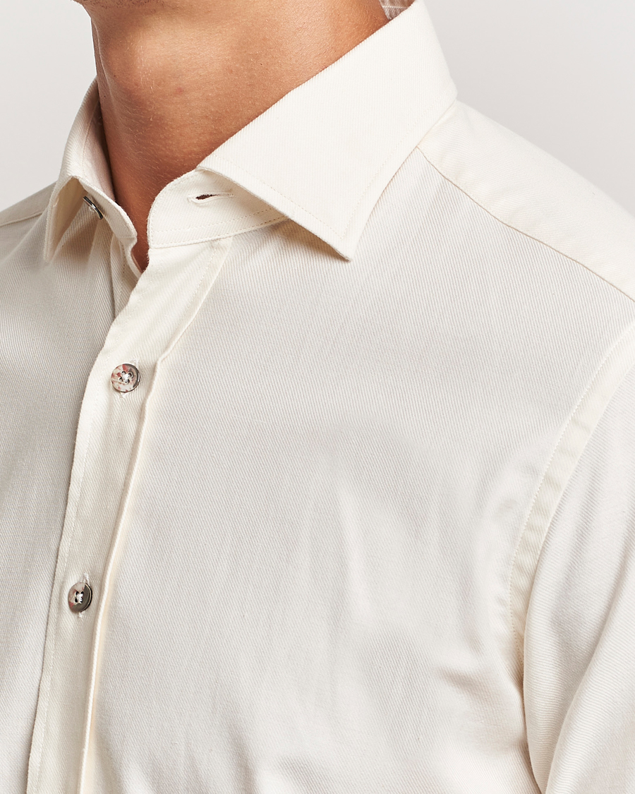 Heren | Overhemden | Grigio | Cotton Twill Shirt Off White