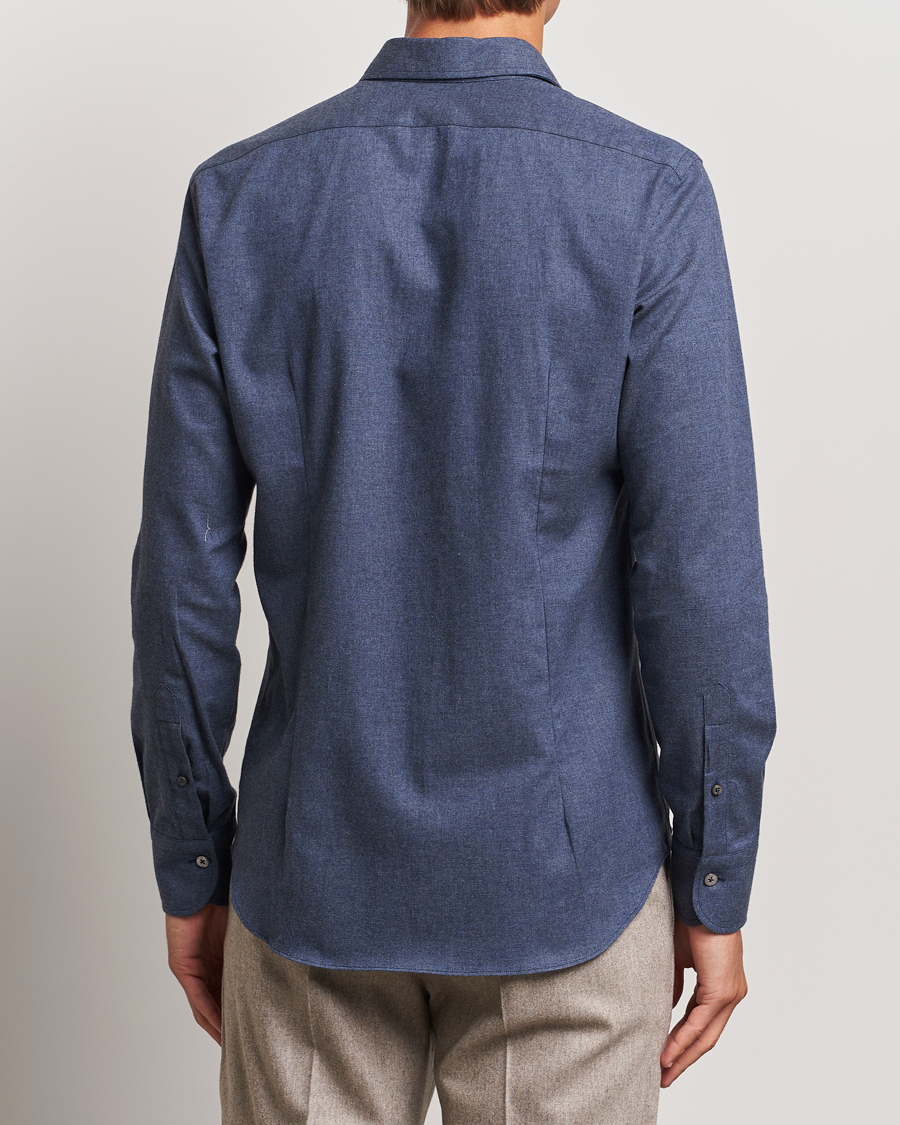 Heren | Overhemden | Grigio | Washed Flannel Shirt Navy