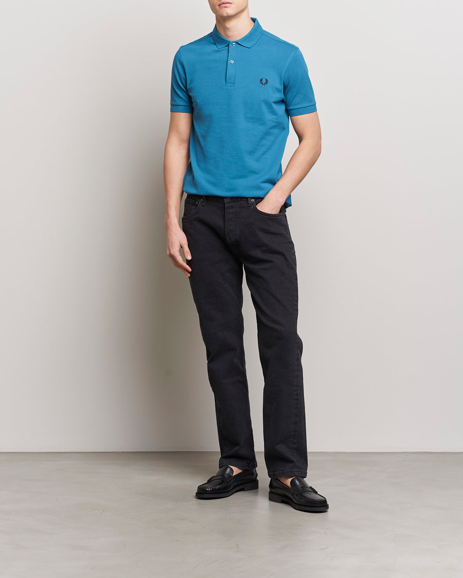 Heren | Polo's | Fred Perry | Plain Polo Shirt Ocean Blue