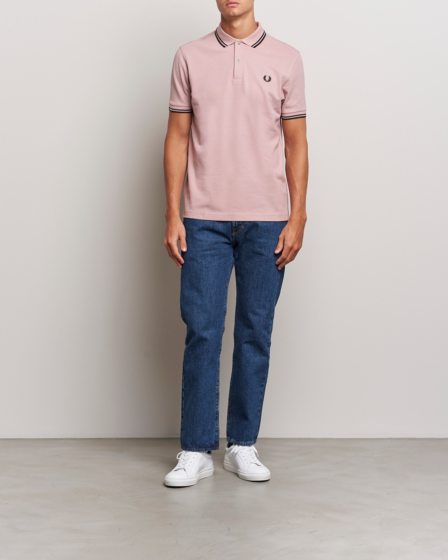 Heren | Polo's | Fred Perry | Twin Tipped Polo Shirt Dusty Rose Pink