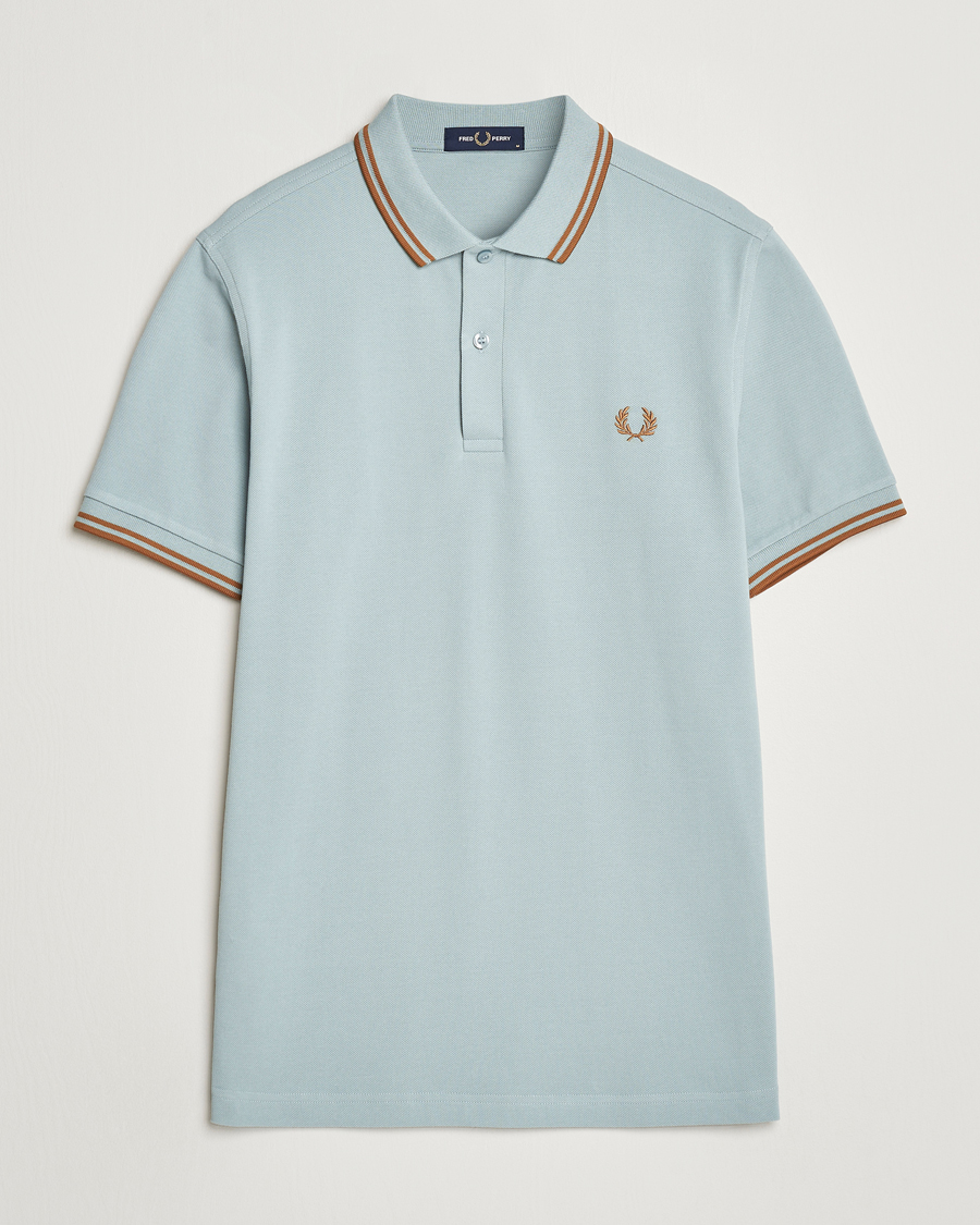 Heren | Polo's | Fred Perry | Twin Tipped Polo Shirt Silver Blue