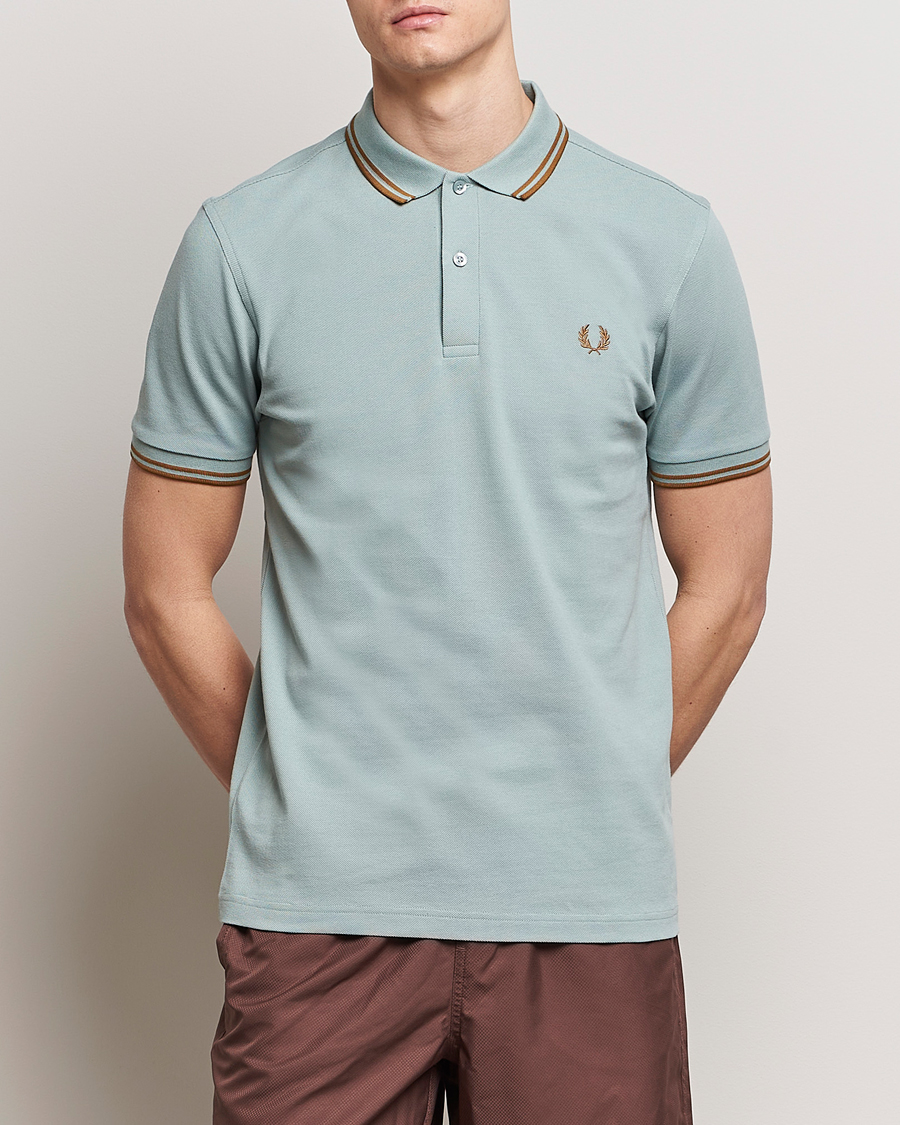Heren | Polo's | Fred Perry | Twin Tipped Polo Shirt Silver Blue