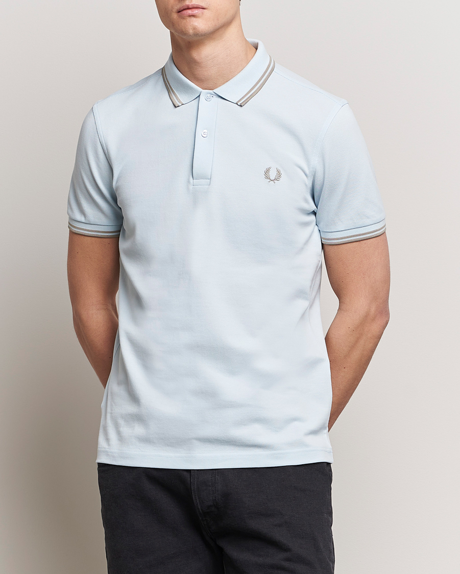 Heren |  | Fred Perry | Twin Tipped Polo Shirt Light Ice