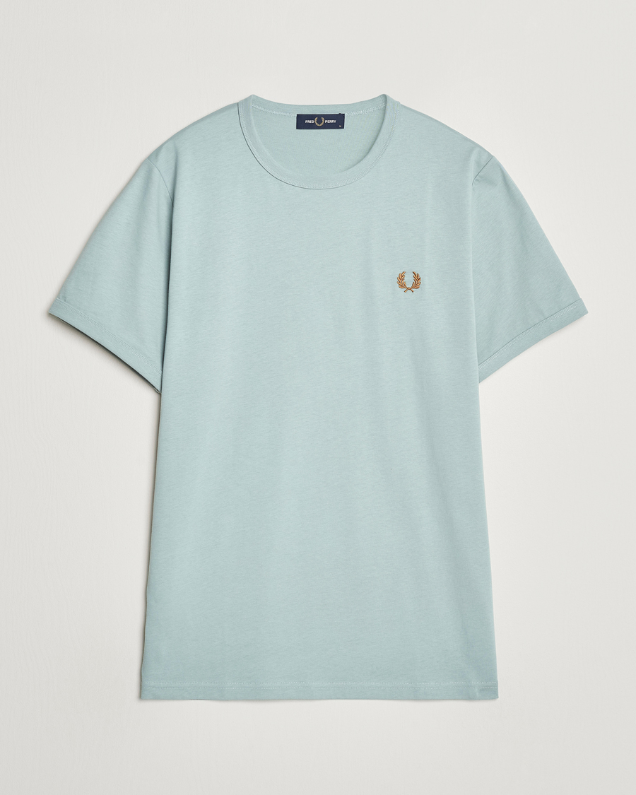 Heren | T-shirts | Fred Perry | Ringer T-Shirt Silver Blue