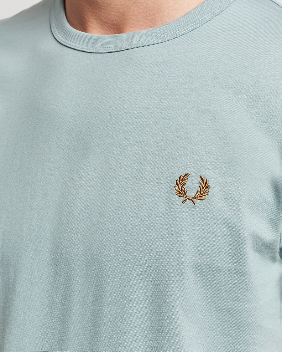 Heren | T-shirts | Fred Perry | Ringer T-Shirt Silver Blue