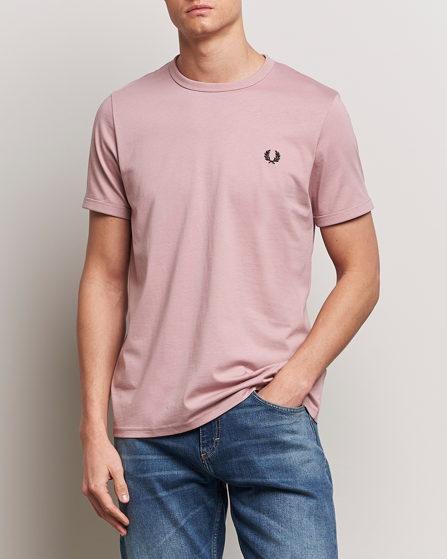 Heren | T-shirts | Fred Perry | Ringer T-Shirt Dusty Rose Pink