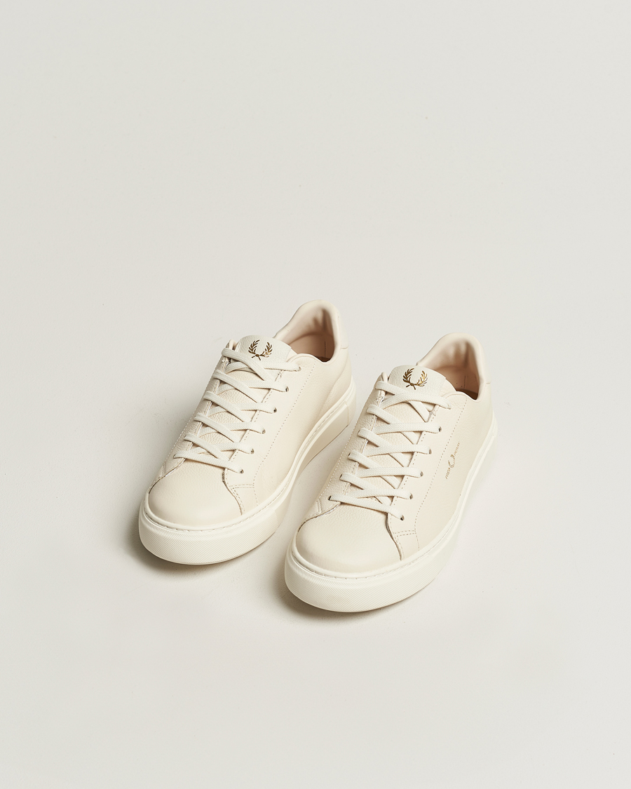 Heren | Sneakers | Fred Perry | B71 Grained Leather Sneaker Ecru