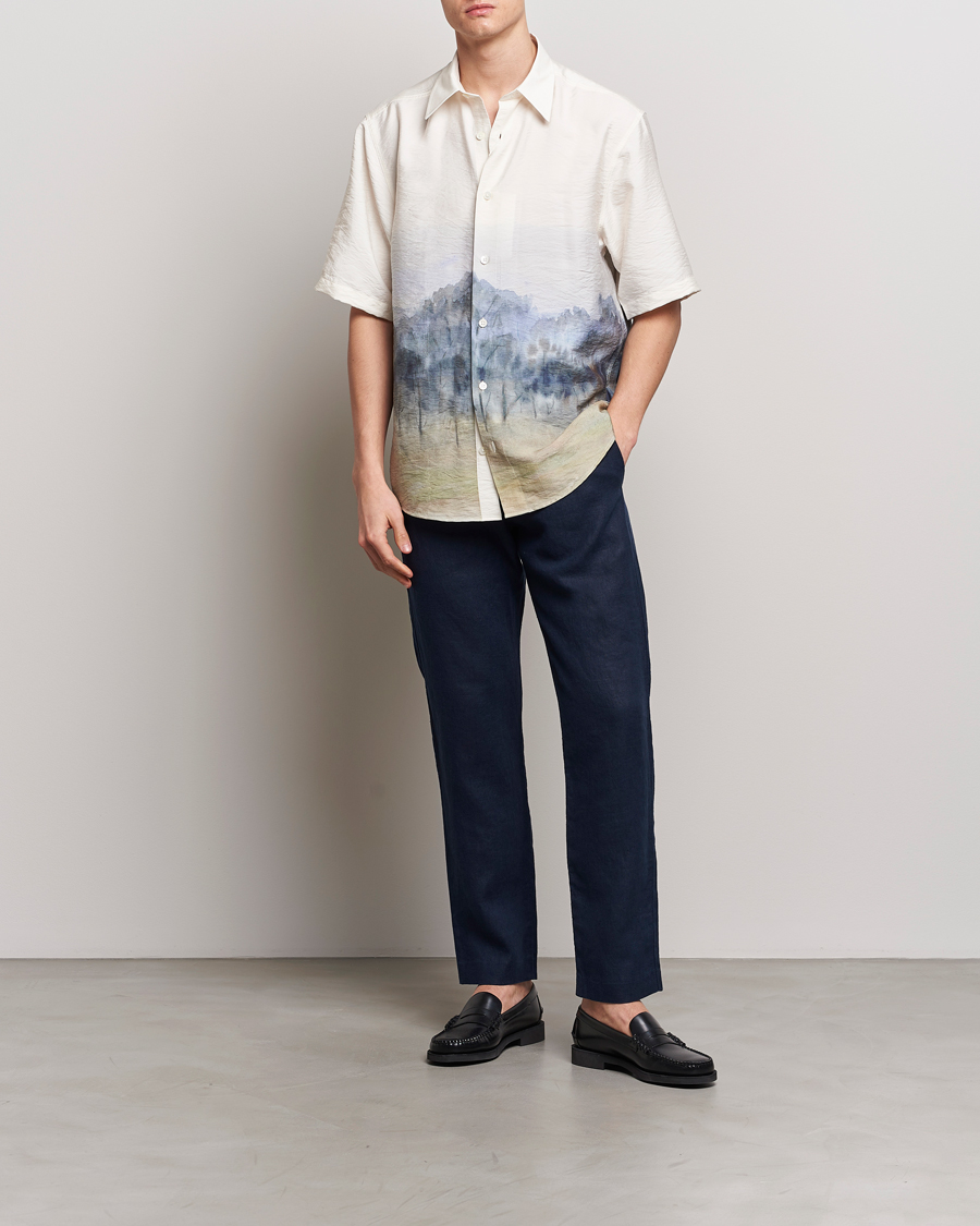 Heren | Broeken | NN07 | Theo Linen Trousers Navy Blue