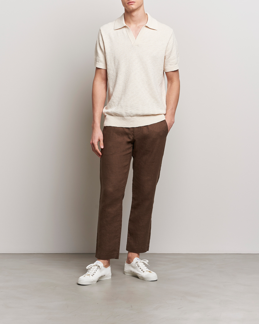 Heren | Broeken | NN07 | Theo Linen Trousers Cocoa Brown