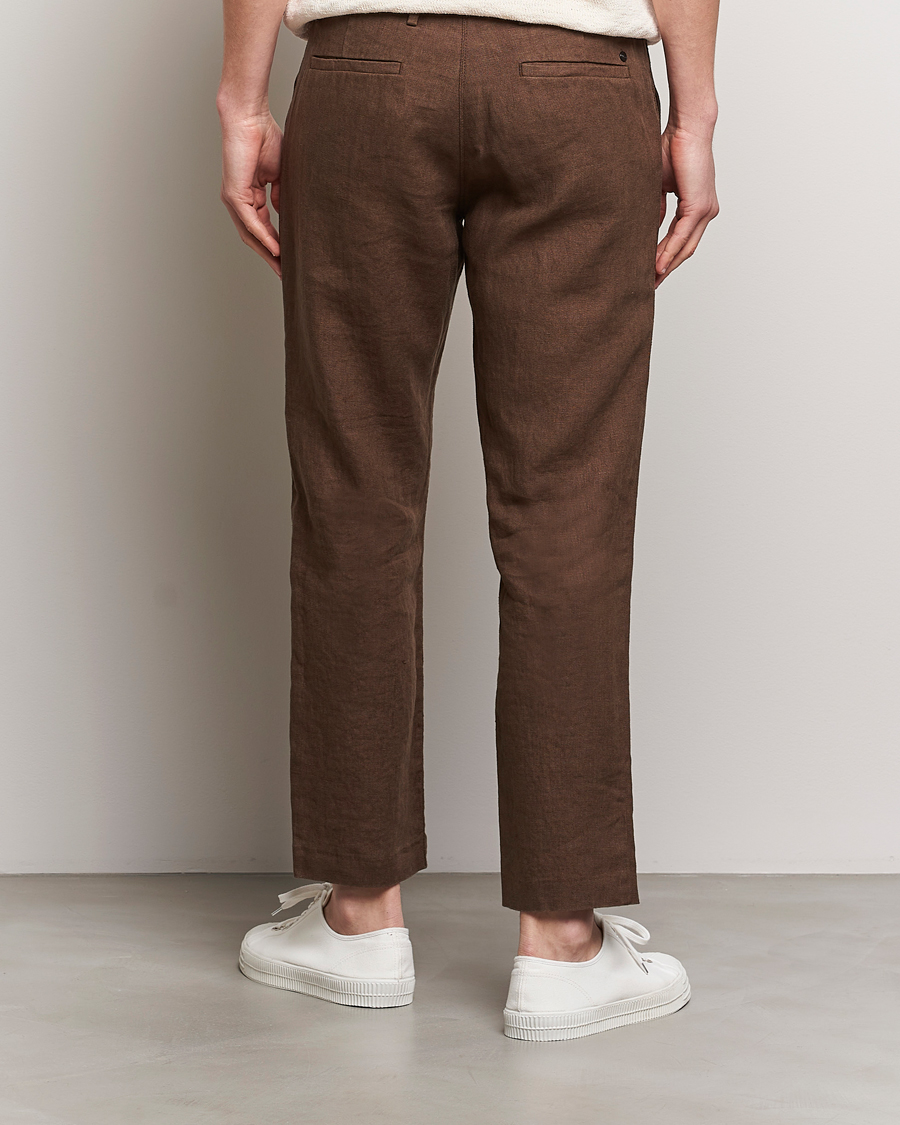 Heren | Broeken | NN07 | Theo Linen Trousers Cocoa Brown