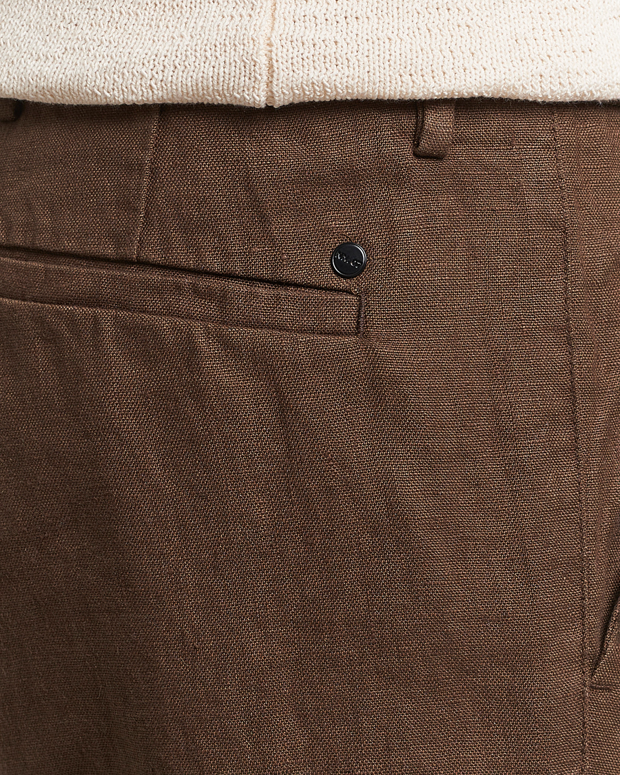 Heren | Broeken | NN07 | Theo Linen Trousers Cocoa Brown