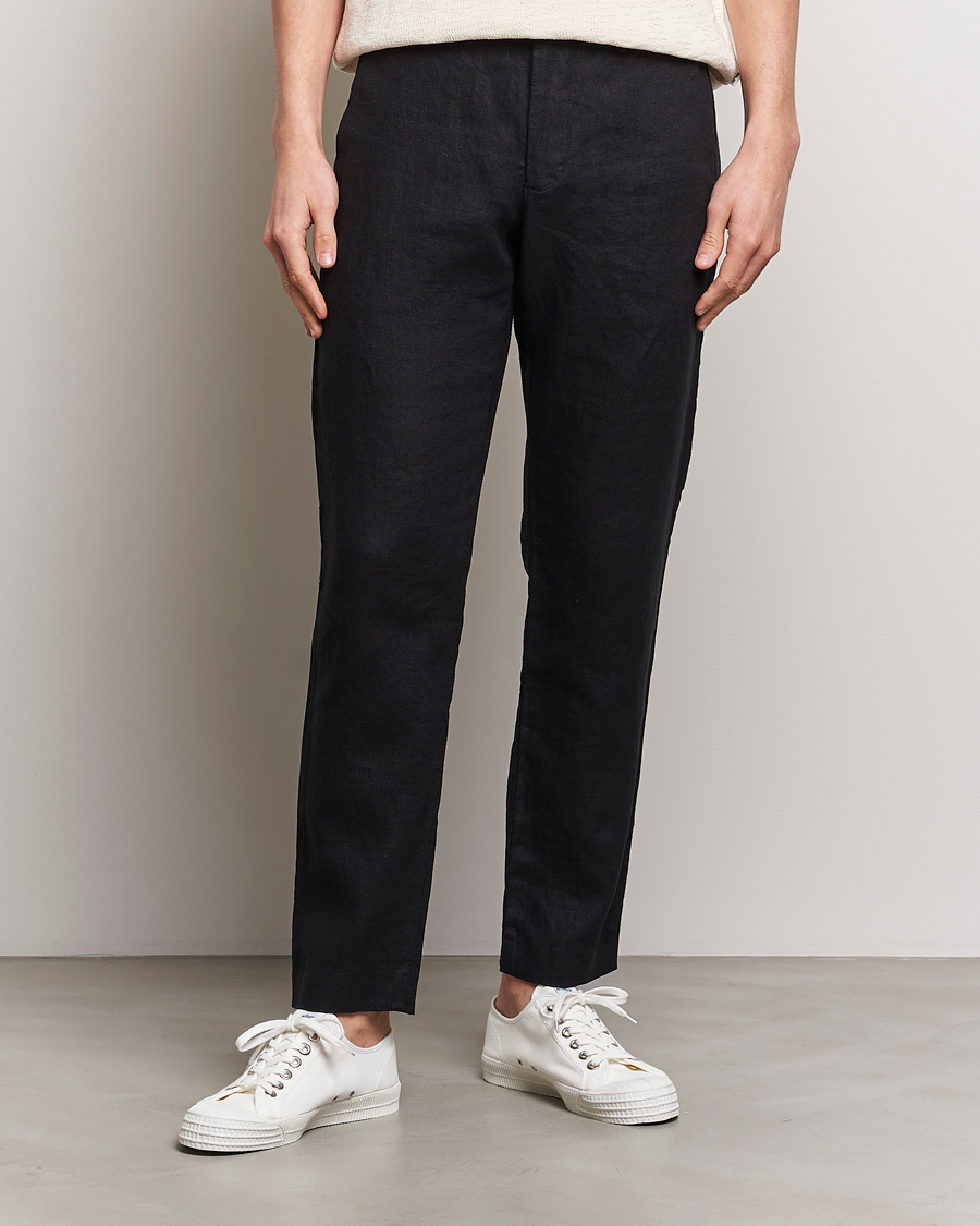 Heren | Nieuwe productafbeeldingen | NN07 | Theo Linen Trousers Black