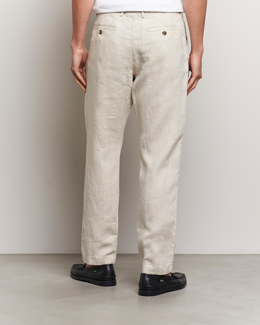 Heren | Broeken | NN07 | Bill Pleated Linen Trousers Oat