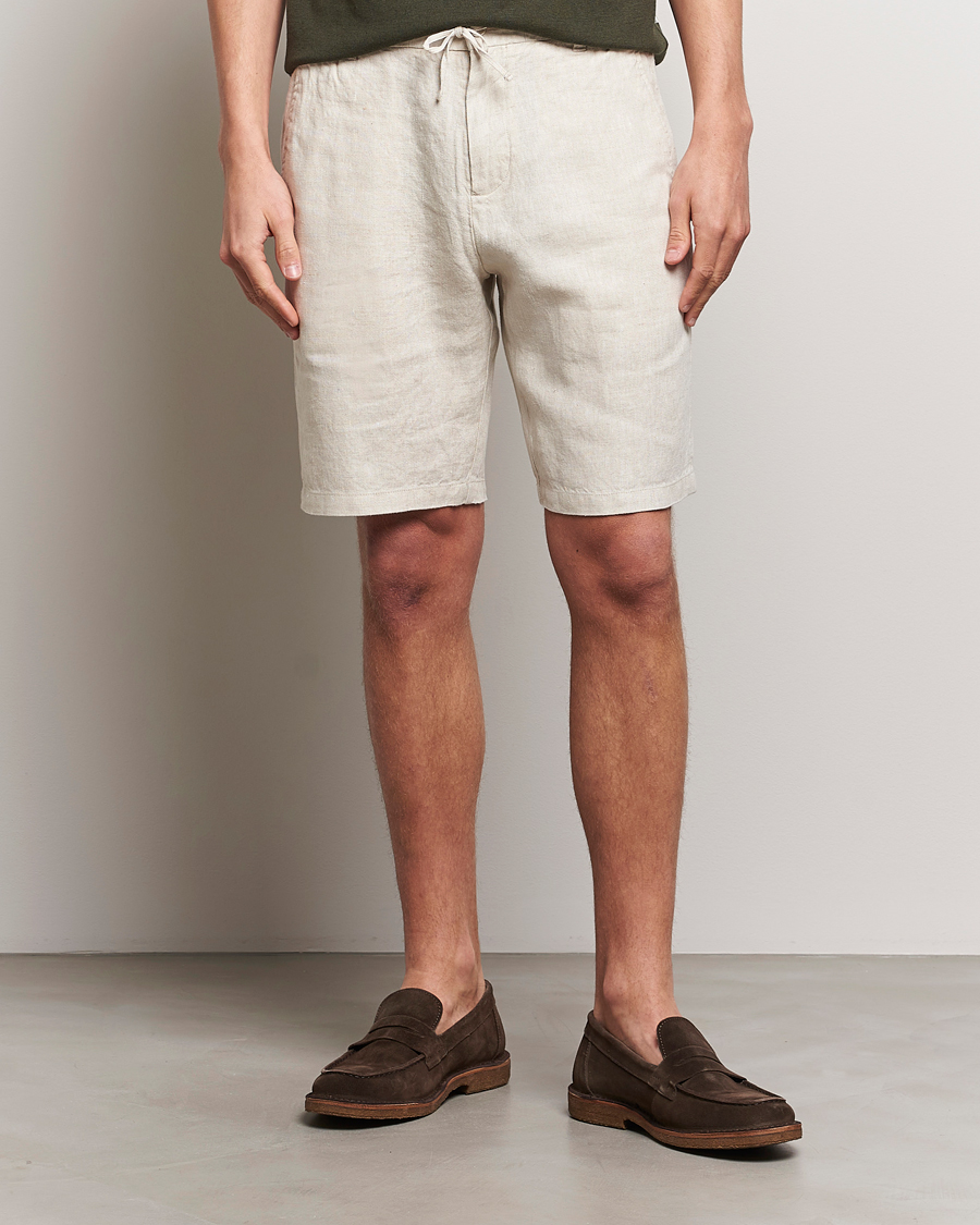 Heren | Nieuws | NN07 | Seb Linen Drawstring Shorts Oat