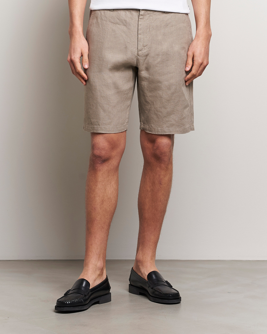 Heren | Linnen shorts | NN07 | Crown Linen Shorts Greige