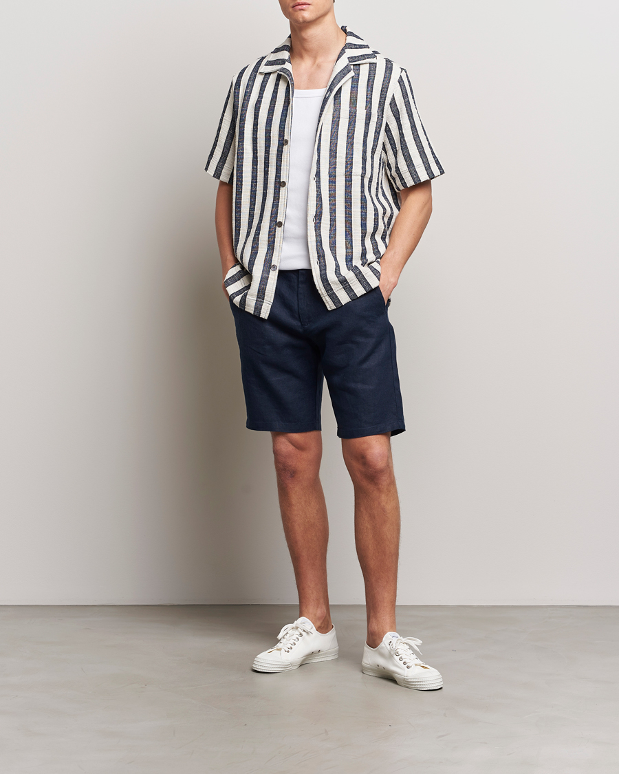 Heren | Korte broek | NN07 | Crown Linen Shorts Navy Blue