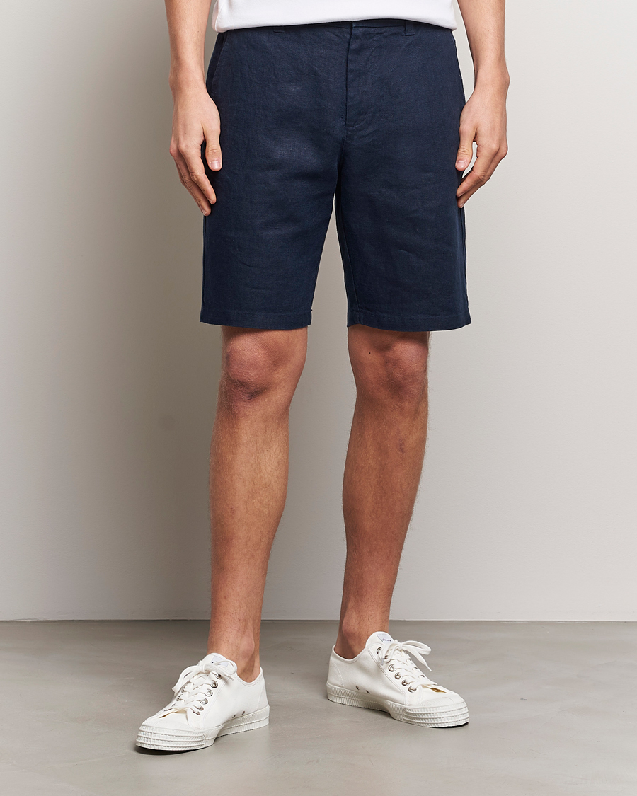 Heren | Kleding | NN07 | Crown Linen Shorts Navy Blue