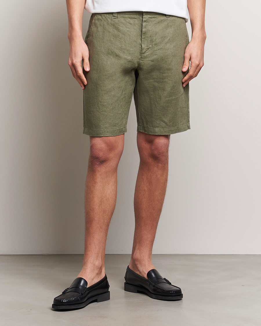 Heren | Nieuwe productafbeeldingen | NN07 | Crown Linen Shorts Lichten Green