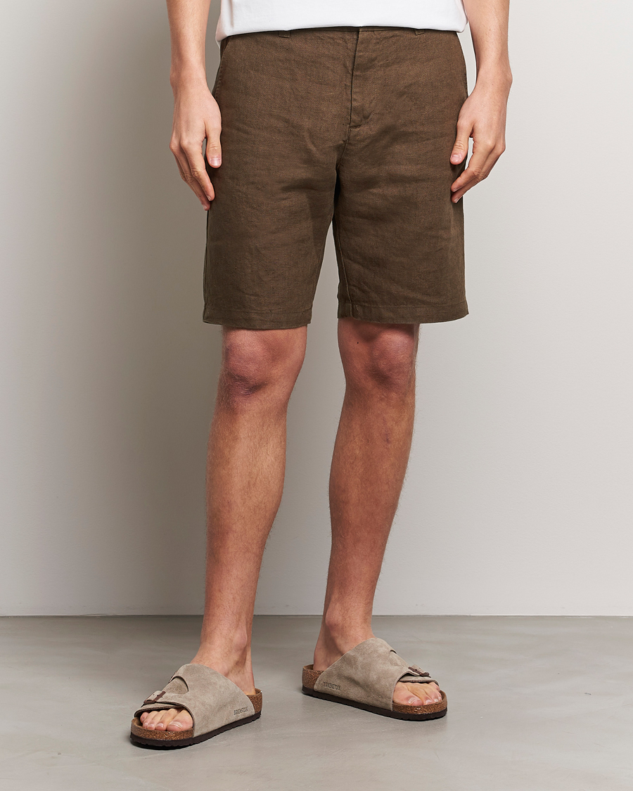 Heren | Nieuws | NN07 | Crown Linen Shorts Cocoa Brown