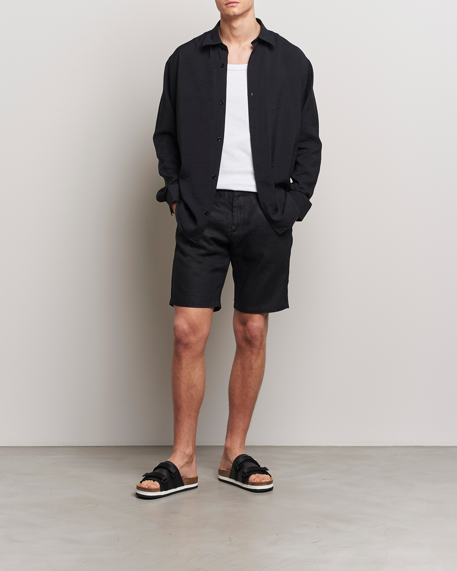 Heren | Korte broek | NN07 | Crown Linen Shorts Black
